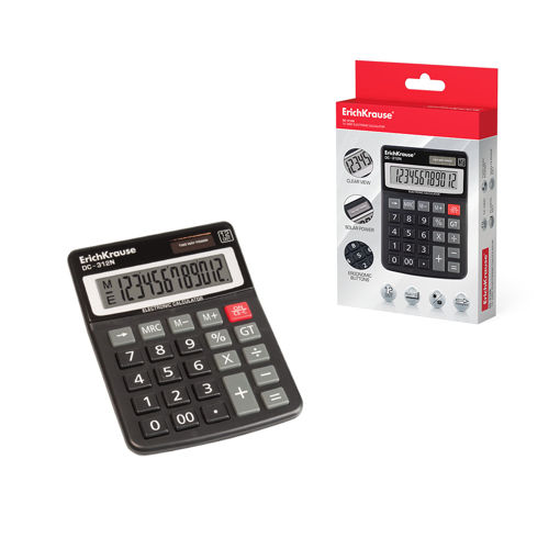 Picture of ERICHKRAUSE DESK CALCULATOR DC-312N 12-DIGIT BLACK